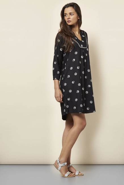 Cottonworld Printed Black Dress Cottonworld Printed Black Dress