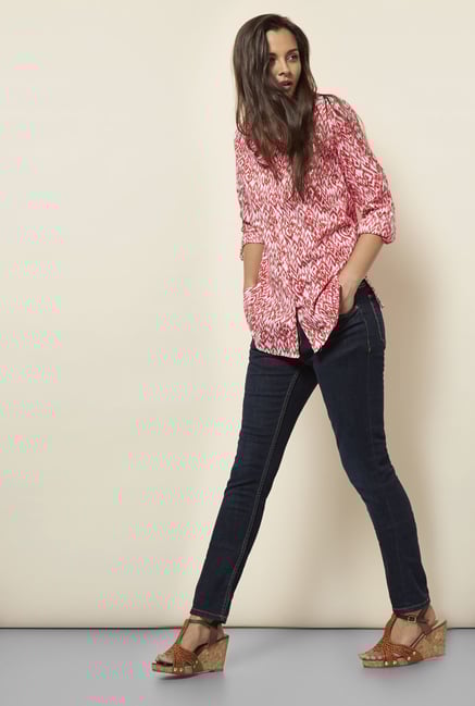 Cottonworld Printed Red Shirt Cottonworld Printed Red Shirt