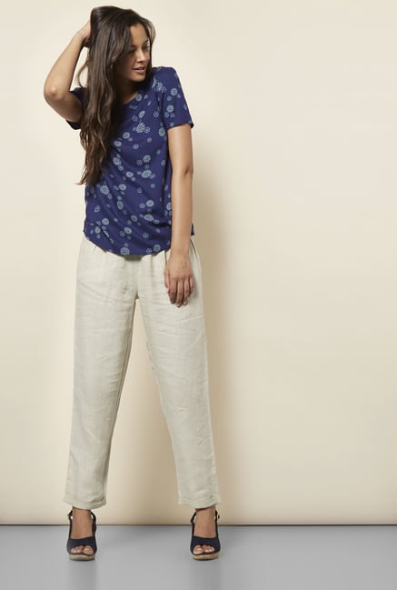 Cottonworld Floral Printed Navy Blouse Cottonworld Floral Printed Navy Blouse