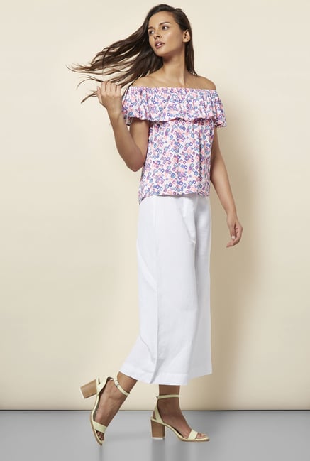 Cottonworld Solid White Culottes Cottonworld Solid White Culottes