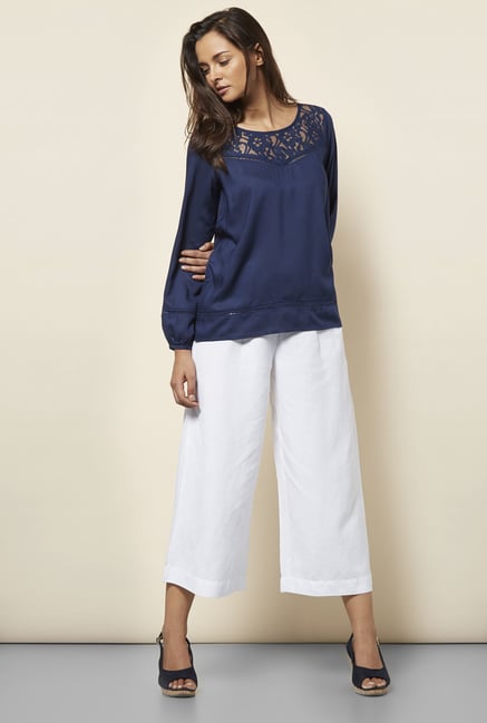 Cottonworld Solid Navy Blouse Cottonworld Solid Navy Blouse