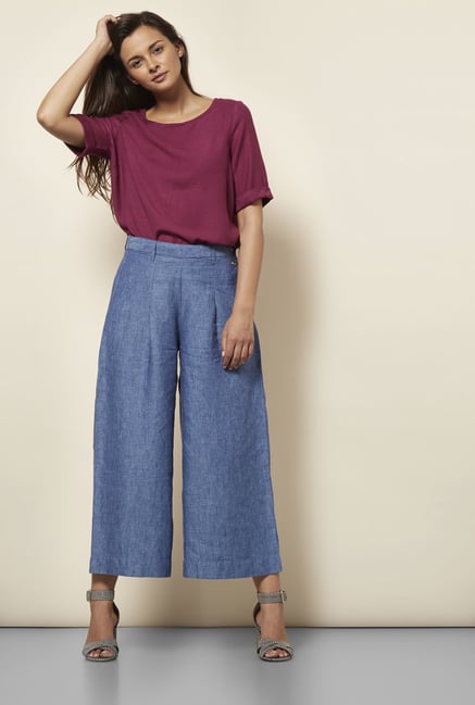 Cottonworld Solid Wine Blouse Cottonworld Solid Wine Blouse