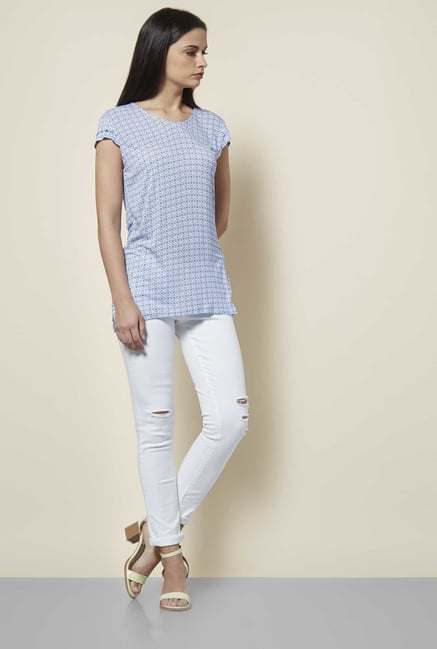 Cottonworld Printed Blue T Shirt Cottonworld Printed Blue T Shirt