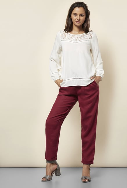 Cottonworld Floral Lace Off White Blouse Cottonworld Floral Lace Off White Blouse