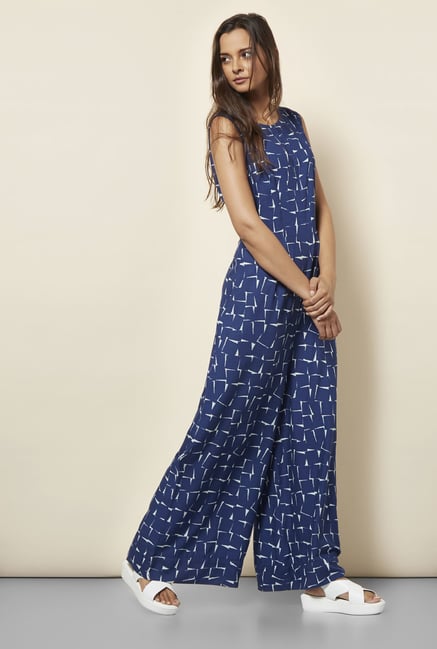 Cottonworld Printed Navy Jumpsuit Cottonworld Printed Navy Jumpsuit
