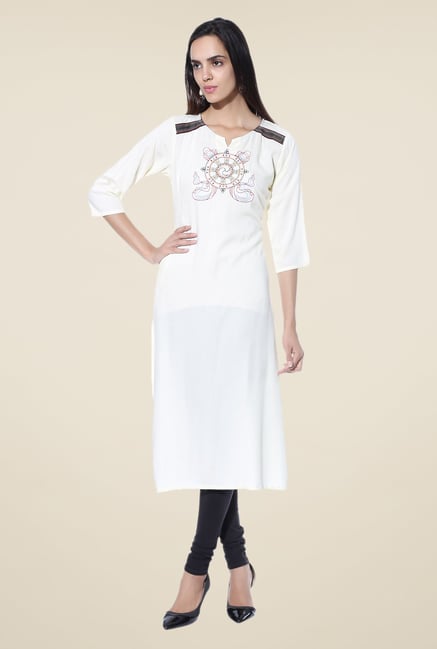 Shree White Solid Rayon Kurta Shree White Solid Rayon Kurta