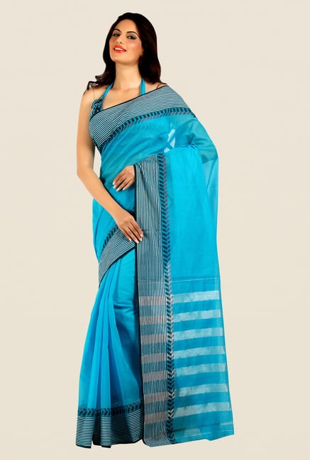 Shonaya Sky Blue Cotton Silk Printed Saree Shonaya Sky Blue Cotton Silk Printed Saree