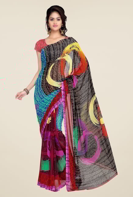 Shonaya Multicolor Georgette Printed Saree Shonaya Multicolor Georgette Printed Saree