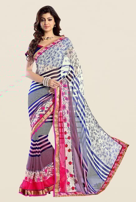 Shonaya Multicolor Georgette Printed Saree Shonaya Multicolor Georgette Printed Saree
