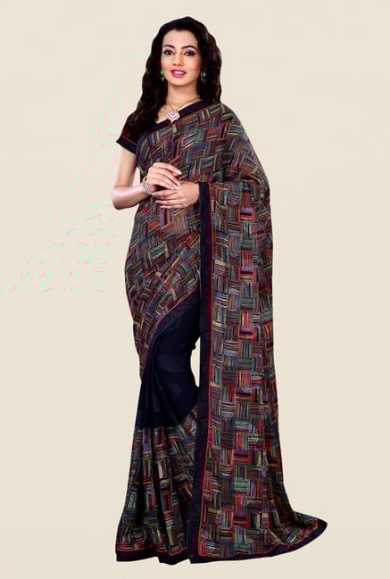 Shonaya Multicolor Georgette Printed Saree Shonaya Multicolor Georgette Printed Saree