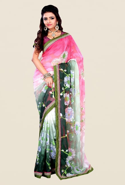 Shonaya Multicolor Georgette & Viscose Printed Saree Shonaya Multicolor Georgette & Viscose Printed Saree