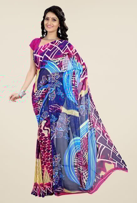 Shonaya Multicolor Faux Georgette Printed Saree Shonaya Multicolor Faux Georgette Printed Saree