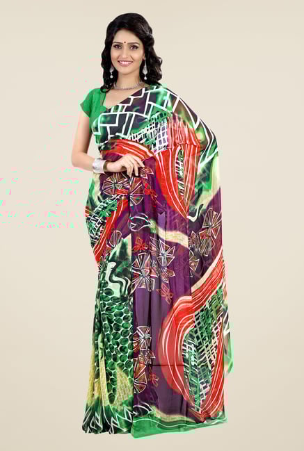 Shonaya Multicolor Faux Georgette Printed Saree Shonaya Multicolor Faux Georgette Printed Saree