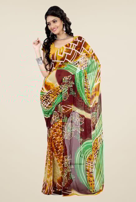 Shonaya Multicolor Faux Georgette Printed Saree Shonaya Multicolor Faux Georgette Printed Saree