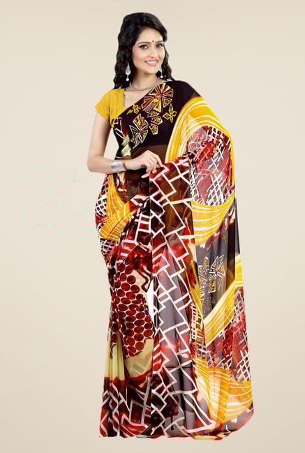 Shonaya Multicolor Faux Georgette Printed Saree Shonaya Multicolor Faux Georgette Printed Saree