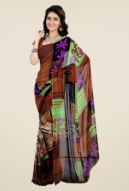 Shonaya Multicolor Faux Georgette Printed Saree Shonaya Multicolor Faux Georgette Printed Saree