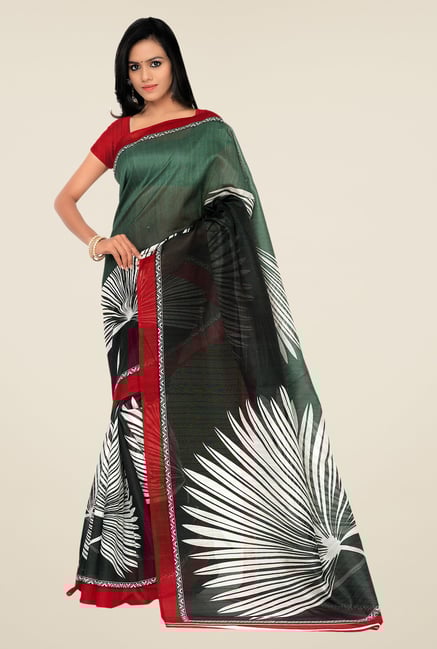 Shonaya Green & Grey Bhagalpuri Silk Printed Saree Shonaya Green & Grey Bhagalpuri Silk Printed Saree