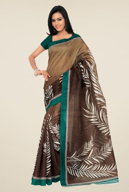 Shonaya Tan & Brown Bhagalpuri Silk Printed Saree Shonaya Tan & Brown Bhagalpuri Silk Printed Saree