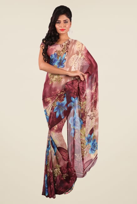 Shonaya Multicolor Georgette Floral Print Saree Shonaya Multicolor Georgette Floral Print Saree