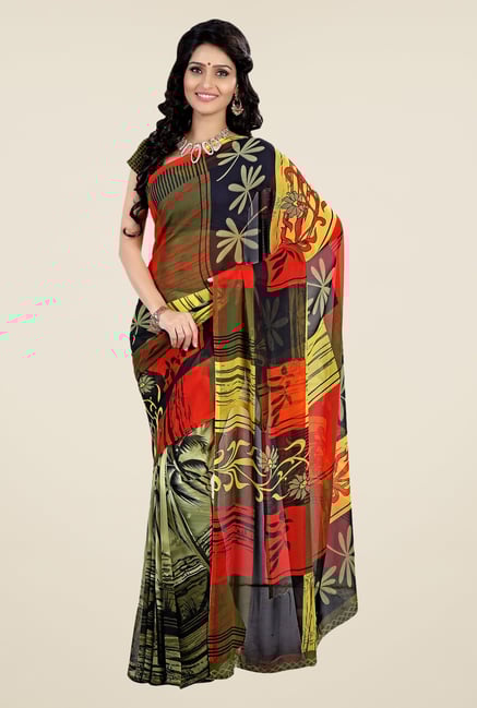 Shonaya Multicolor Faux Georgette Printed Saree Shonaya Multicolor Faux Georgette Printed Saree