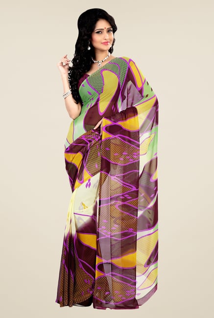 Shonaya Multicolor Faux Georgette Printed Saree Shonaya Multicolor Faux Georgette Printed Saree