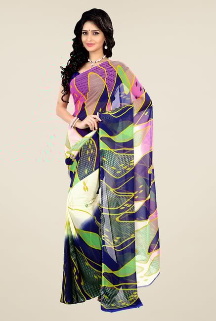Shonaya Multicolor Faux Georgette Printed Saree Shonaya Multicolor Faux Georgette Printed Saree