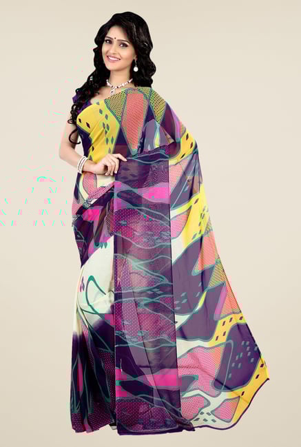 Shonaya Multicolor Faux Georgette Printed Saree Shonaya Multicolor Faux Georgette Printed Saree