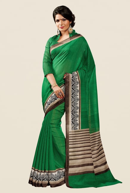 Shonaya Green Cotton Silk Printed Saree Shonaya Green Cotton Silk Printed Saree