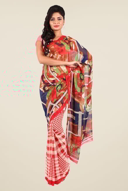 Shonaya Multicolor Georgette Printed Saree Shonaya Multicolor Georgette Printed Saree
