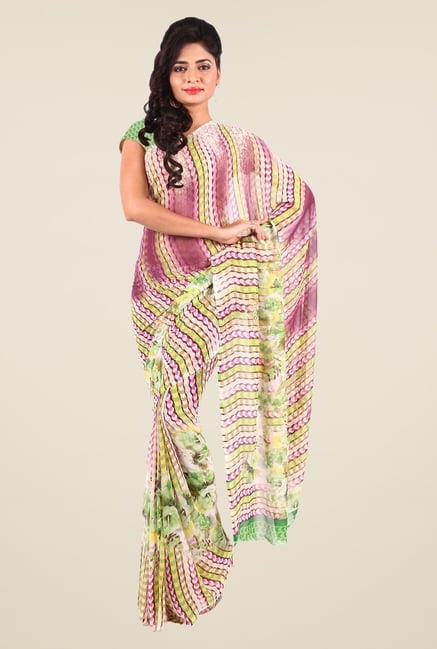 Shonaya Multicolor Georgette Printed Saree Shonaya Multicolor Georgette Printed Saree