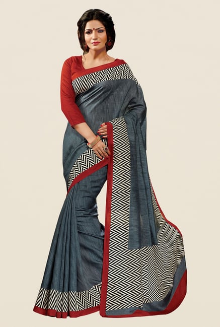 Shonaya Grey Cotton Silk Printed Saree Shonaya Grey Cotton Silk Printed Saree