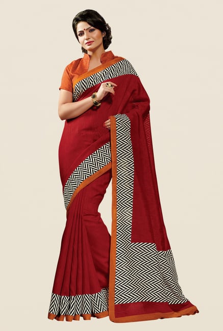 Shonaya Rust Cotton Silk Printed Saree Shonaya Rust Cotton Silk Printed Saree