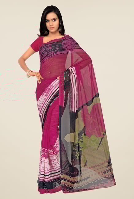 Shonaya Purple Georgette Printed Saree Shonaya Purple Georgette Printed Saree