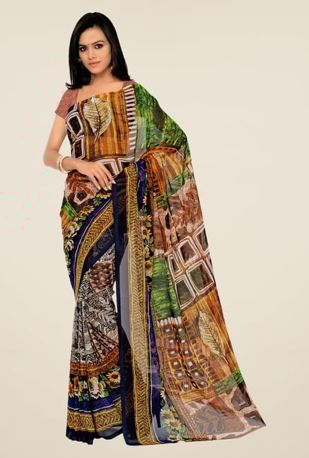 Shonaya Multicolor Georgette Printed Saree Shonaya Multicolor Georgette Printed Saree