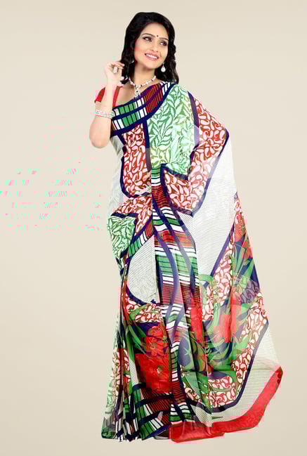 Shonaya Multicolor Faux Georgette Printed Saree Shonaya Multicolor Faux Georgette Printed Saree