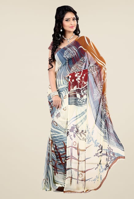 Shonaya Multicolor Faux Georgette Printed Saree Shonaya Multicolor Faux Georgette Printed Saree