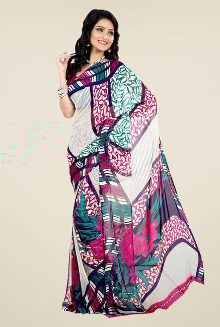 Shonaya Multicolor Faux Georgette Printed Saree Shonaya Multicolor Faux Georgette Printed Saree