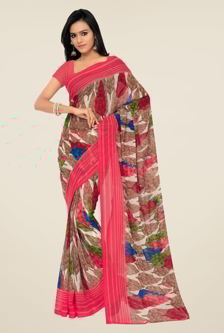 Shonaya Multicolor Georgette Printed Saree Shonaya Multicolor Georgette Printed Saree