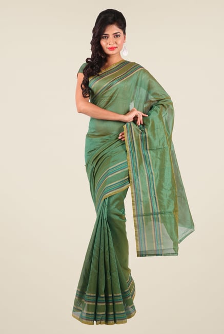 Shonaya Green Art Silk Solid Saree Shonaya Green Art Silk Solid Saree