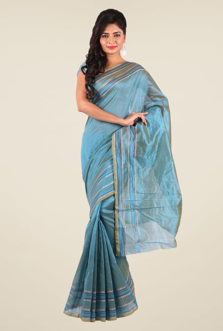 Shonaya Blue Art Silk Solid Saree Shonaya Blue Art Silk Solid Saree