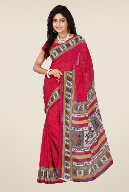 Shonaya Pink Georgette Printed Saree Shonaya Pink Georgette Printed Saree