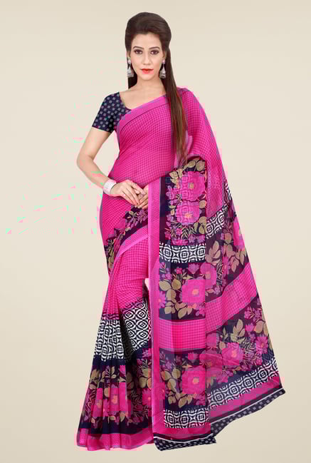 Shonaya Pink Georgette Floral Print Saree Shonaya Pink Georgette Floral Print Saree