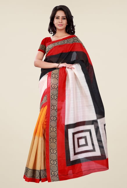 Shonaya Multicolor Bhagalpuri Silk Printed Saree Shonaya Multicolor Bhagalpuri Silk Printed Saree