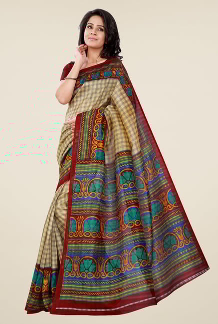 Shonaya Multicolor Bhagalpuri Silk Checks Saree Shonaya Multicolor Bhagalpuri Silk Checks Saree