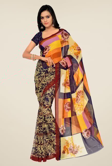 Shonaya Multicolor Georgette Printed Saree Shonaya Multicolor Georgette Printed Saree