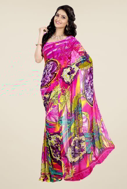 Shonaya Multicolor Faux Georgette Printed Saree Shonaya Multicolor Faux Georgette Printed Saree