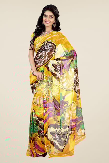 Shonaya Multicolor Faux Georgette Printed Saree Shonaya Multicolor Faux Georgette Printed Saree