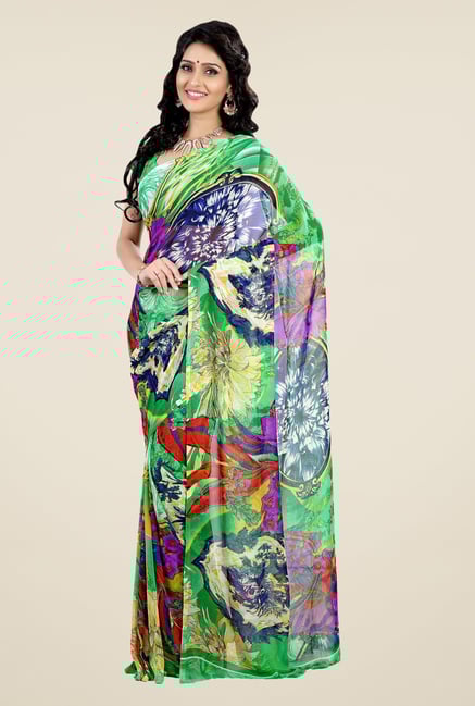 Shonaya Multicolor Faux Georgette Printed Saree Shonaya Multicolor Faux Georgette Printed Saree
