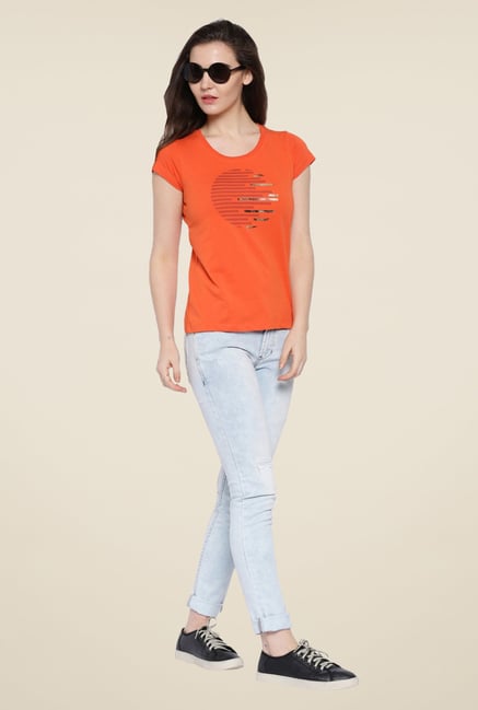 Cult Fiction Orange Printed T Shirt Cult Fiction Orange Printed T Shirt