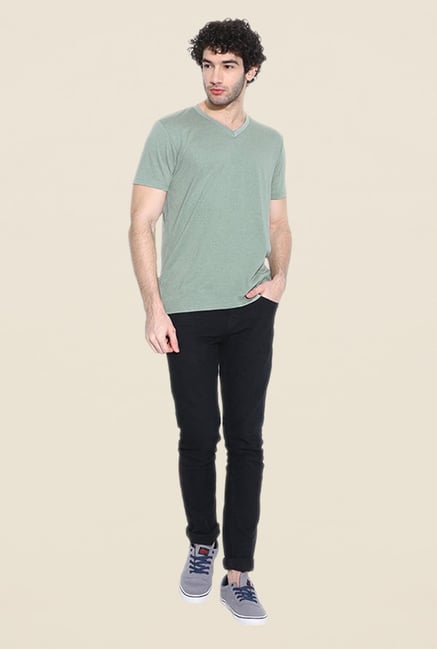 Cult Fiction Green Solid T Shirt Cult Fiction Green Solid T Shirt